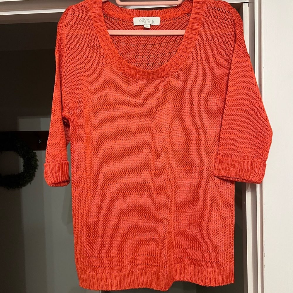 Olive & Oak Women's Orange Scoop Neck Sweater